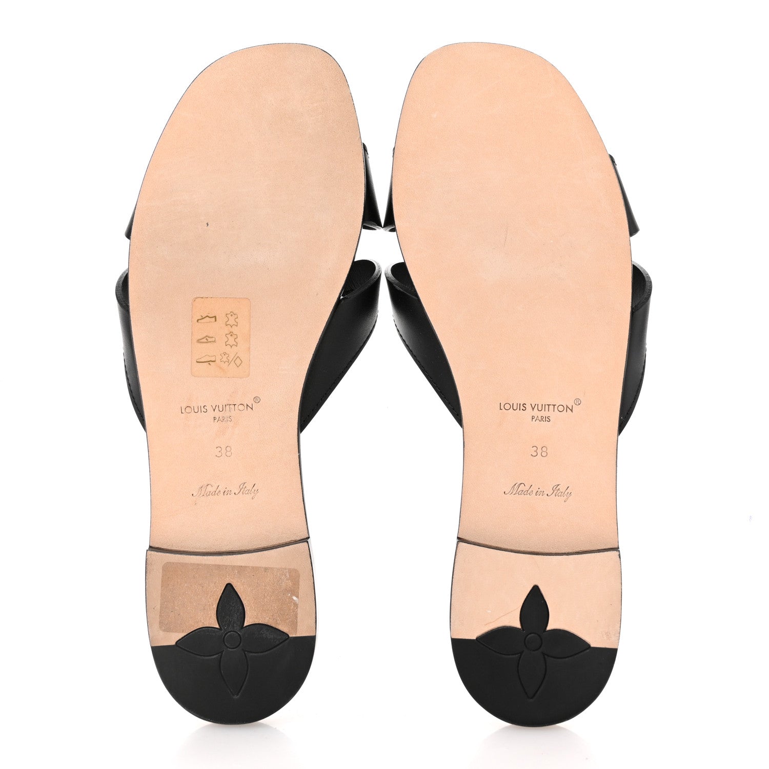 Louis Vuitton Calfskin LV Isola Flat Sandals 38 Black 6 of 9