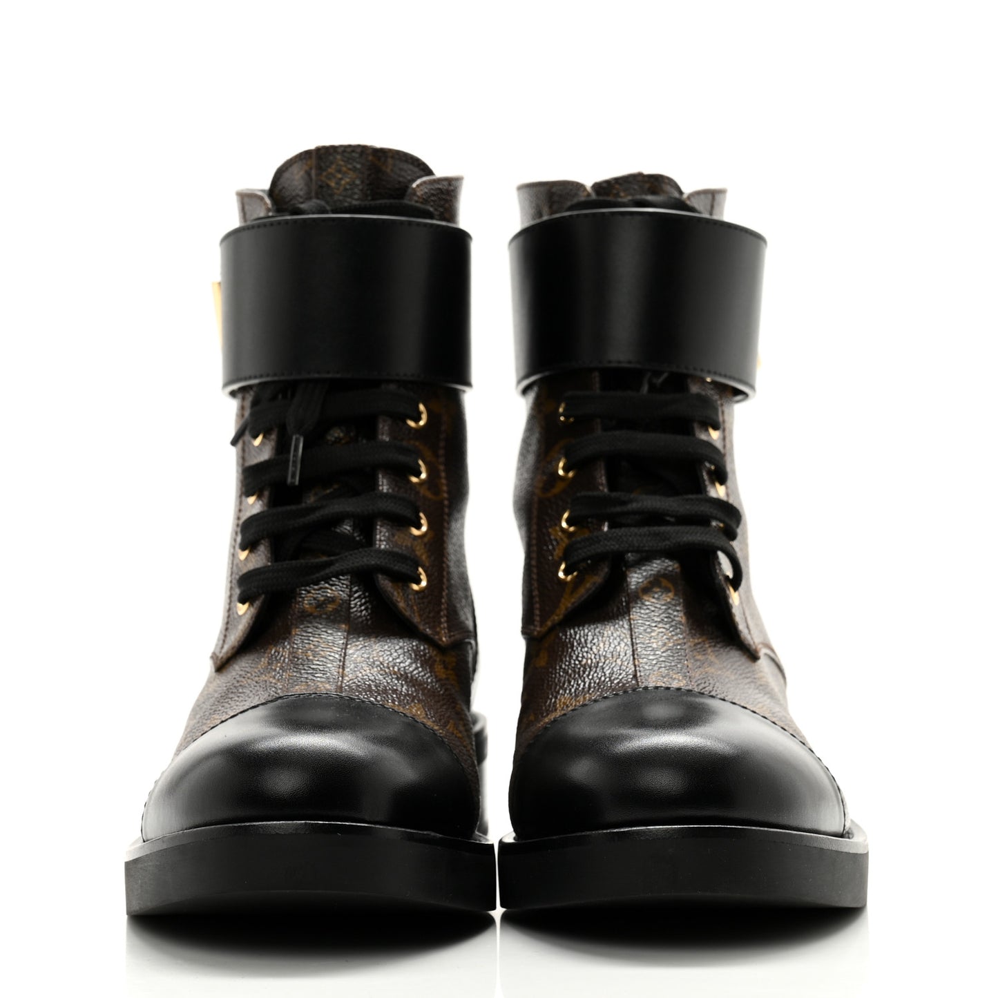 Calfskin Monogram Wonderland Flat Ranger Boots 40.5 Black