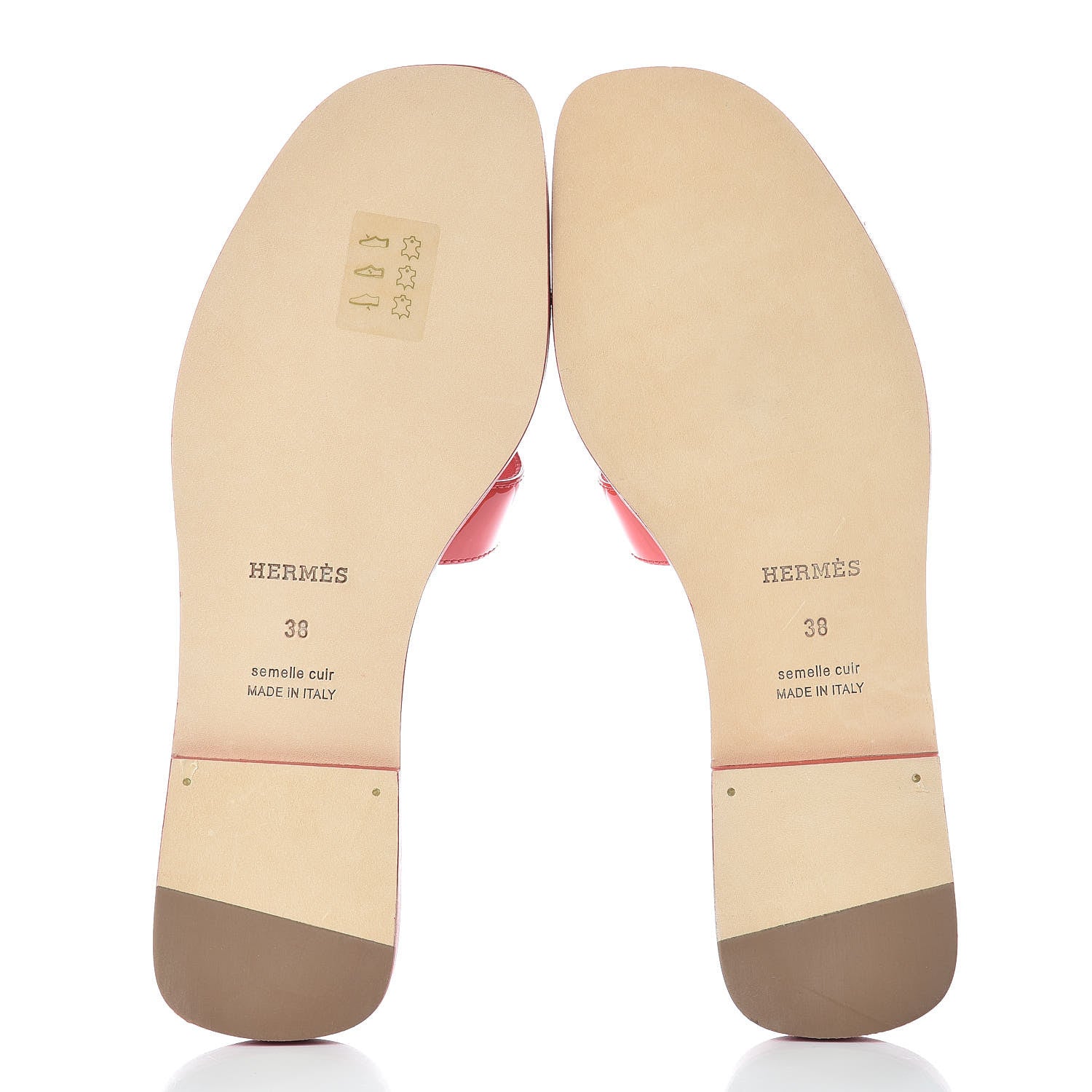Hermes Patent Oran Sandals 38 Rose Jaipur 5 of 7