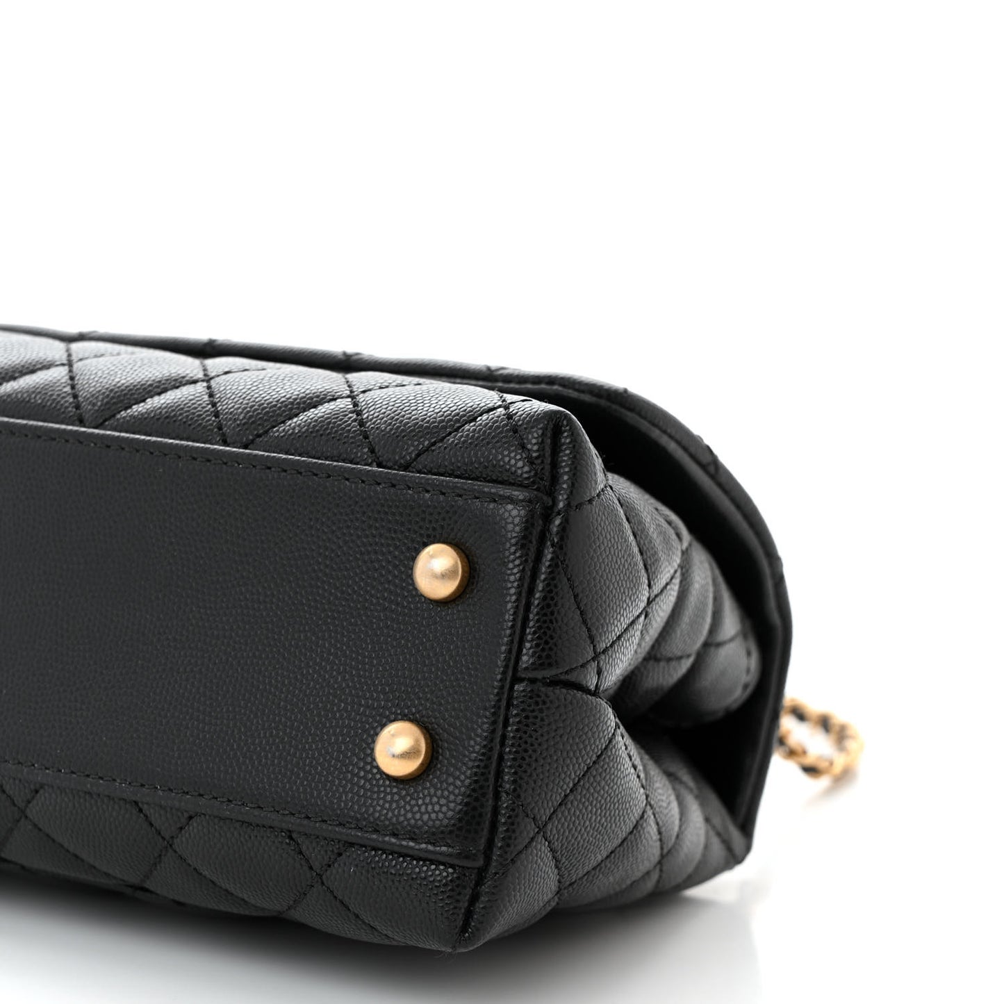 Caviar Quilted Mini Coco Handle Flap Black