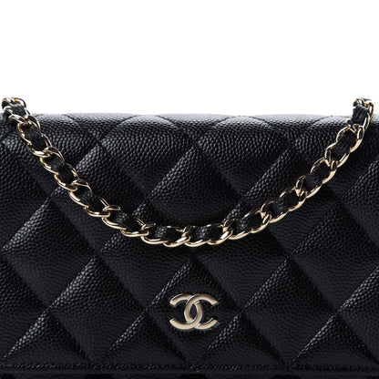 Chanel Caviar Quilted Mini Wallet On Chain WOC Black 10 of 11