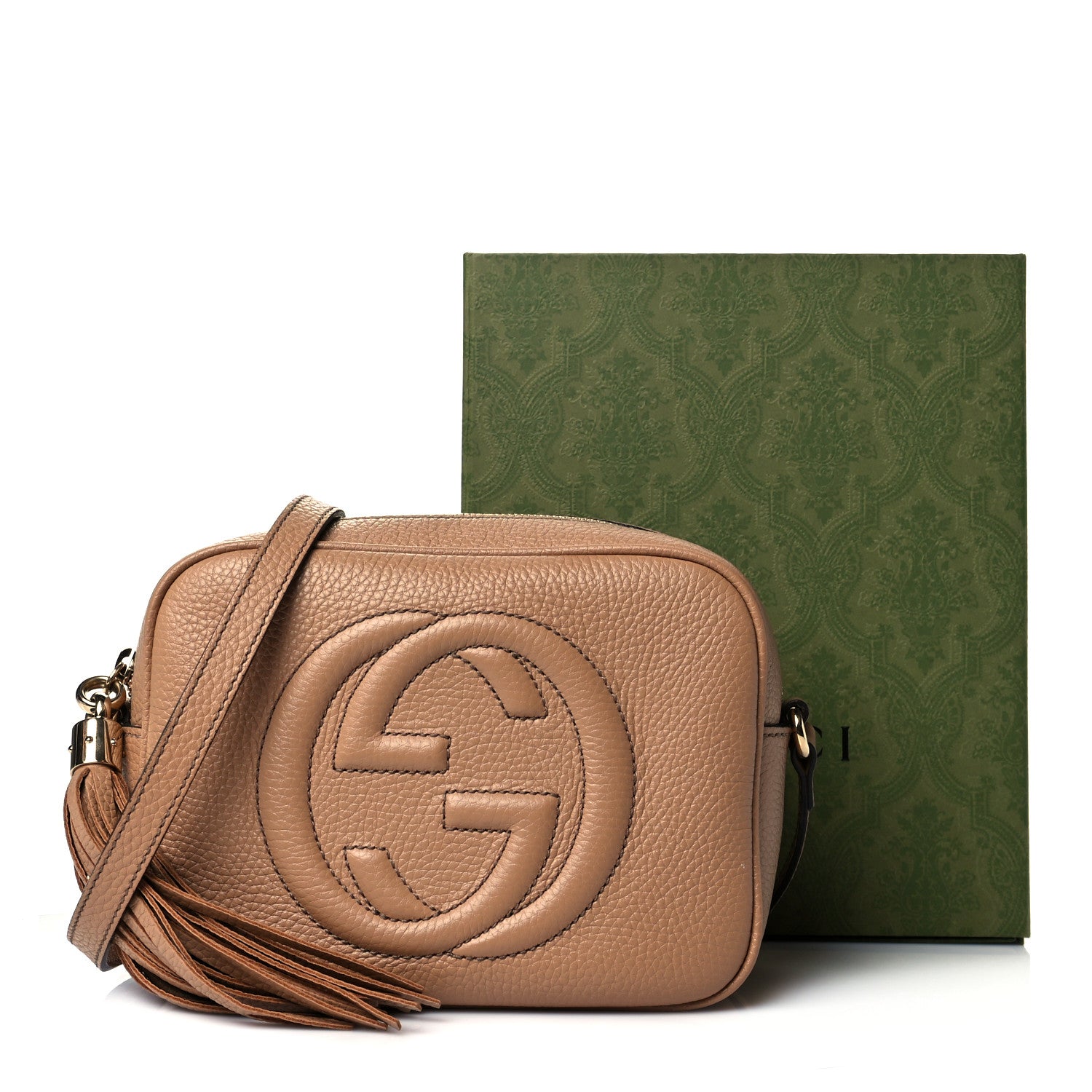 Gucci Pebbled Calfskin Small Soho Disco Bag Camelia 11 of 11