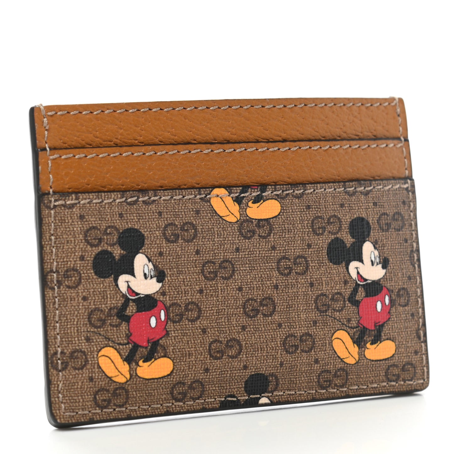X DISNEY Mini Vintage GG Supreme Monogram Mickey Mouse Card Holder Beige Vintage Sun Oil