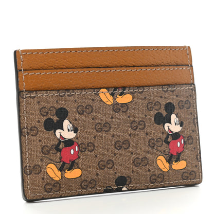 Gucci X DISNEY Mini Vintage GG Supreme Monogram Mickey Mouse Card Holder Beige Vintage Sun Oil 3 of 6