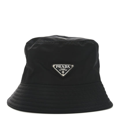 Prada Re-Nylon Metal Triangle Logo Womens Bucket Hat XL Black 3 of 9
