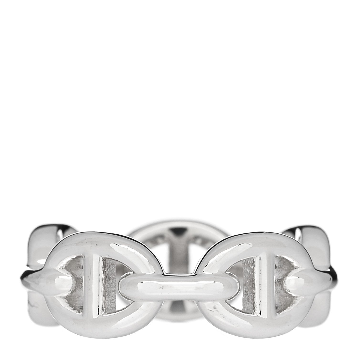 Hermes Sterling Silver PM Chaine d'Ancre Enchainee Band Ring 50 5.25 3 of 6