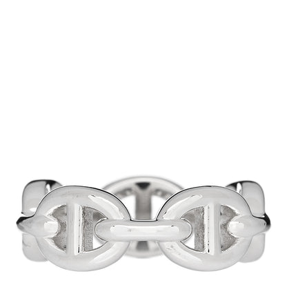 Hermes Sterling Silver PM Chaine d'Ancre Enchainee Band Ring 50 5.25 3 of 6