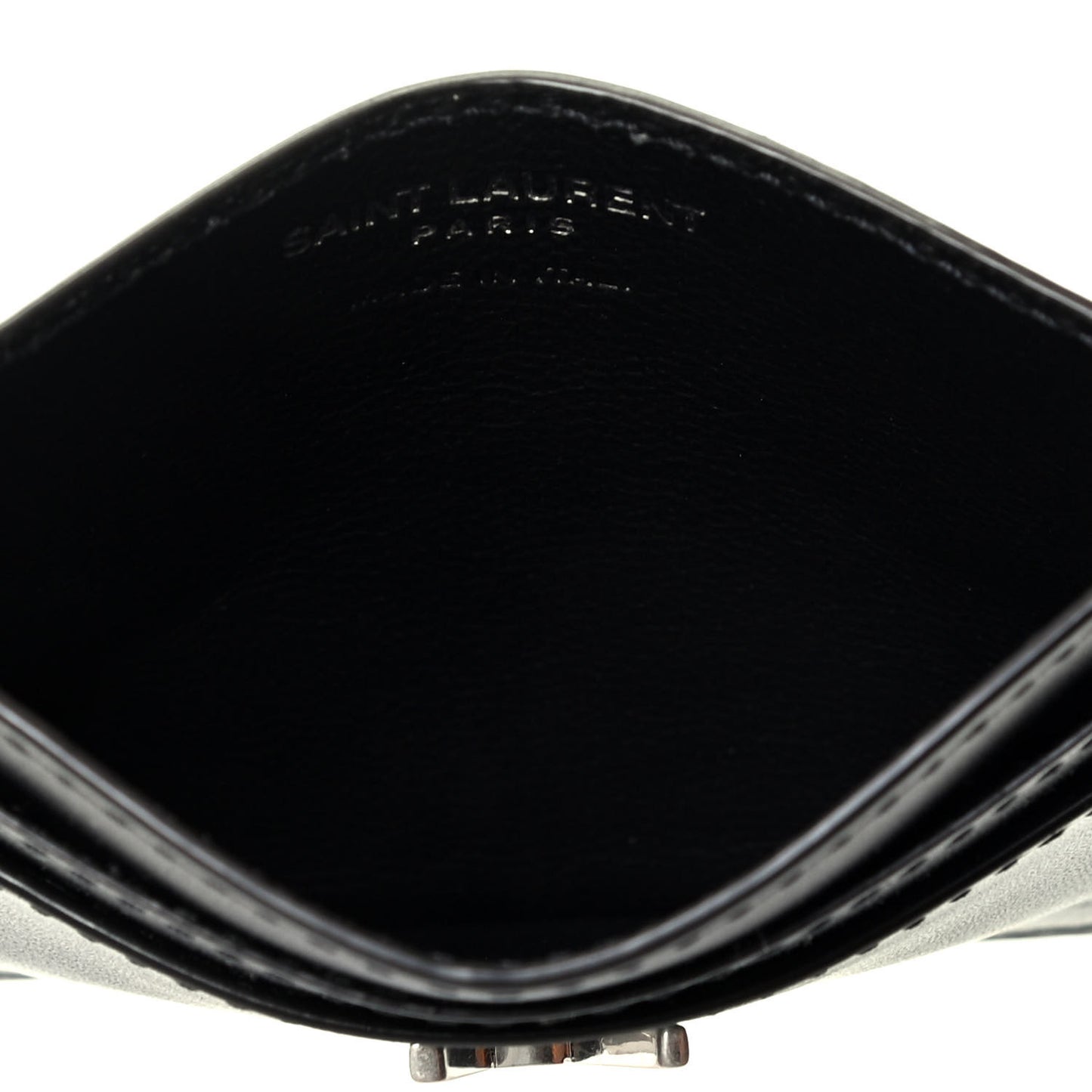 Calfskin Monogram Credit Card Case Black
