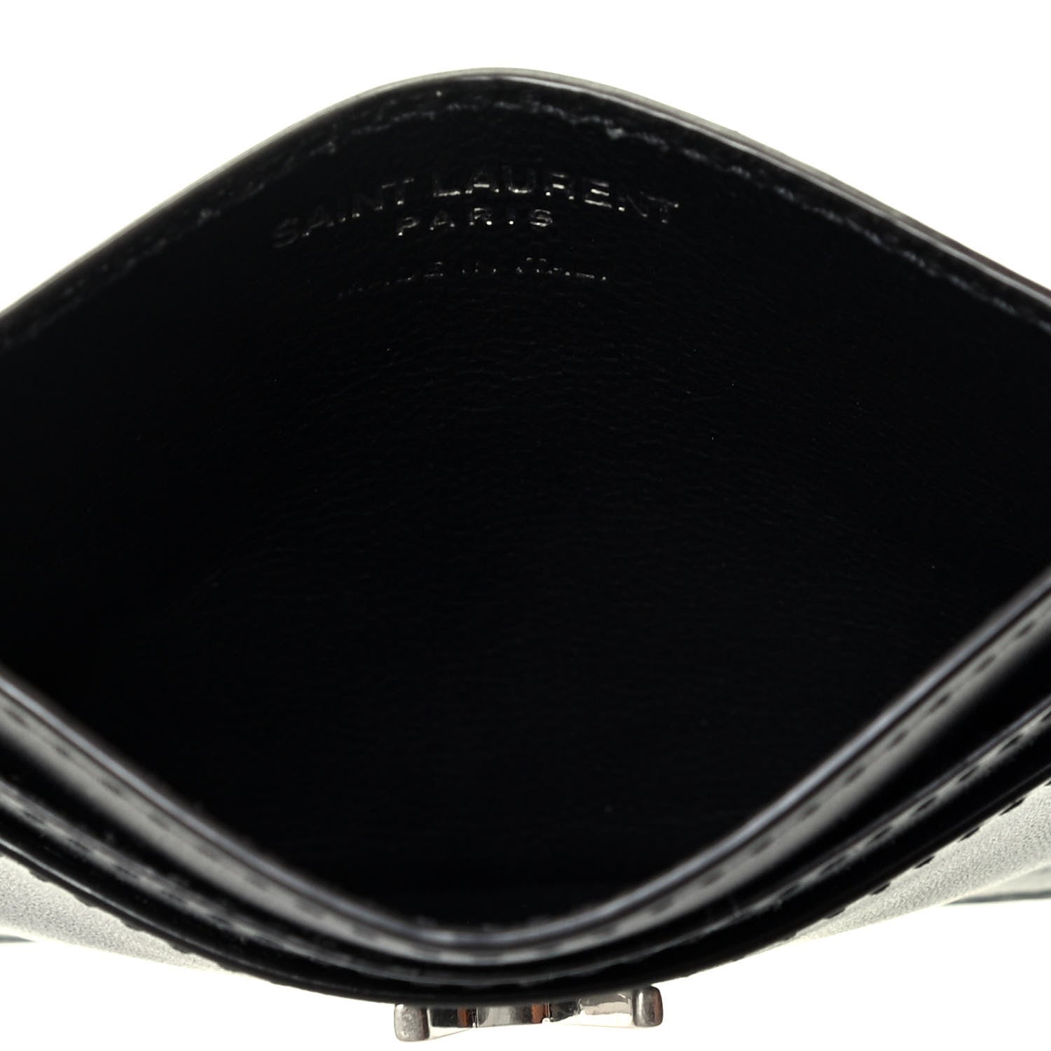 Saint Laurent Calfskin Monogram Credit Card Case Black 4 of 4