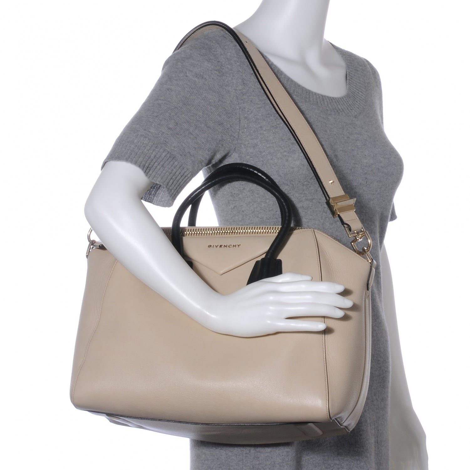 Givenchy Calfskin Medium Bi-Color Antigona Cream Black 2 of 8