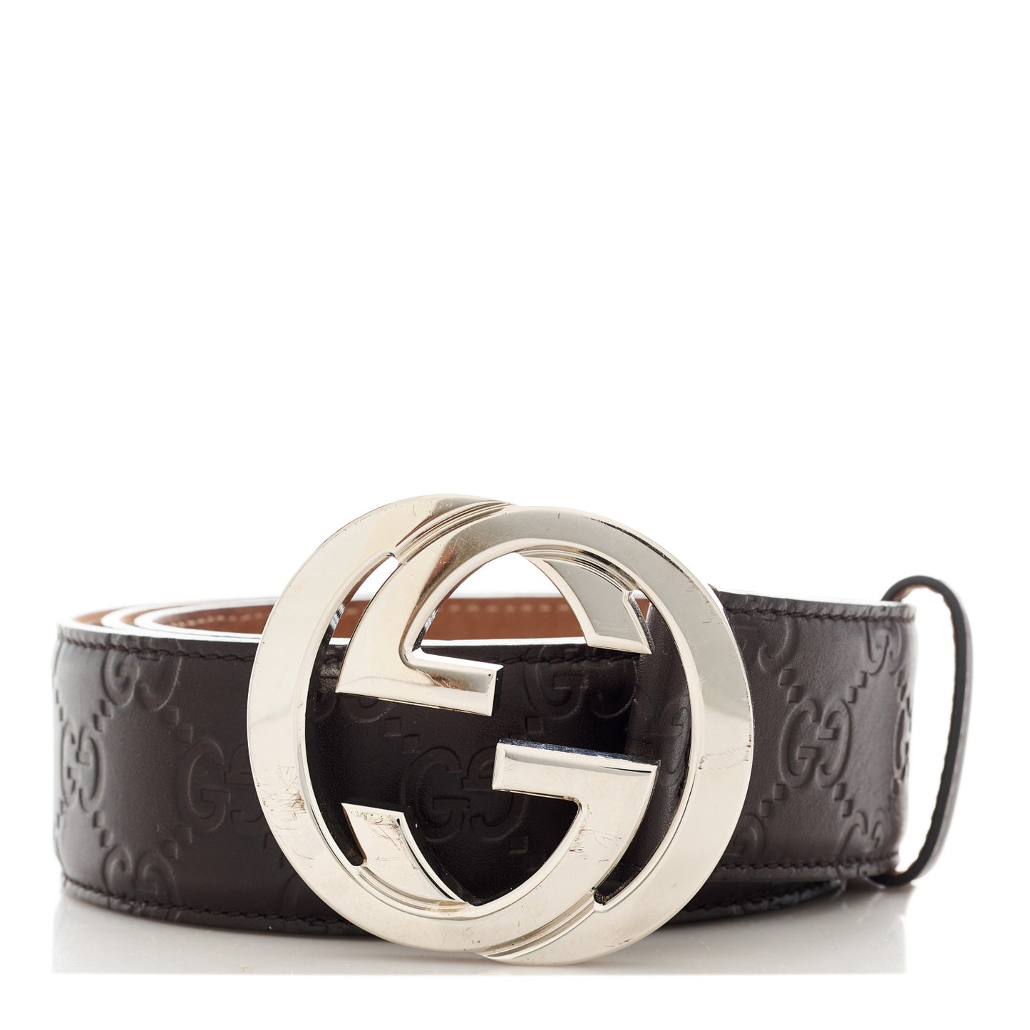 Guccissima Signature Interlocking G 40mm Belt 100 40 Cocoa