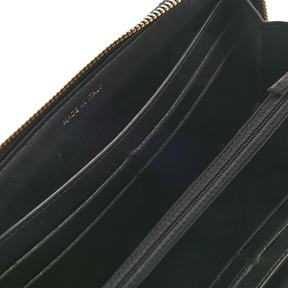 Chanel Calfskin Chevron Quilted Zip Around Wallet Black 9 of 10