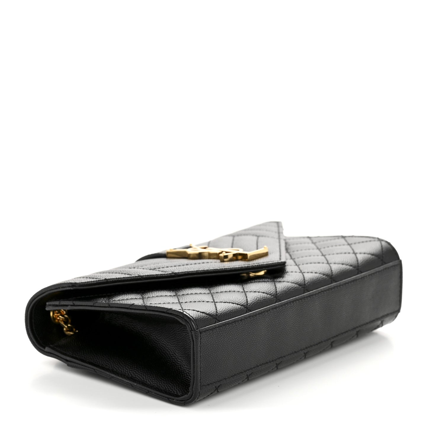 Grain De Poudre Textured Mixed Matelasse Triquilt Small Monogram Satchel Black