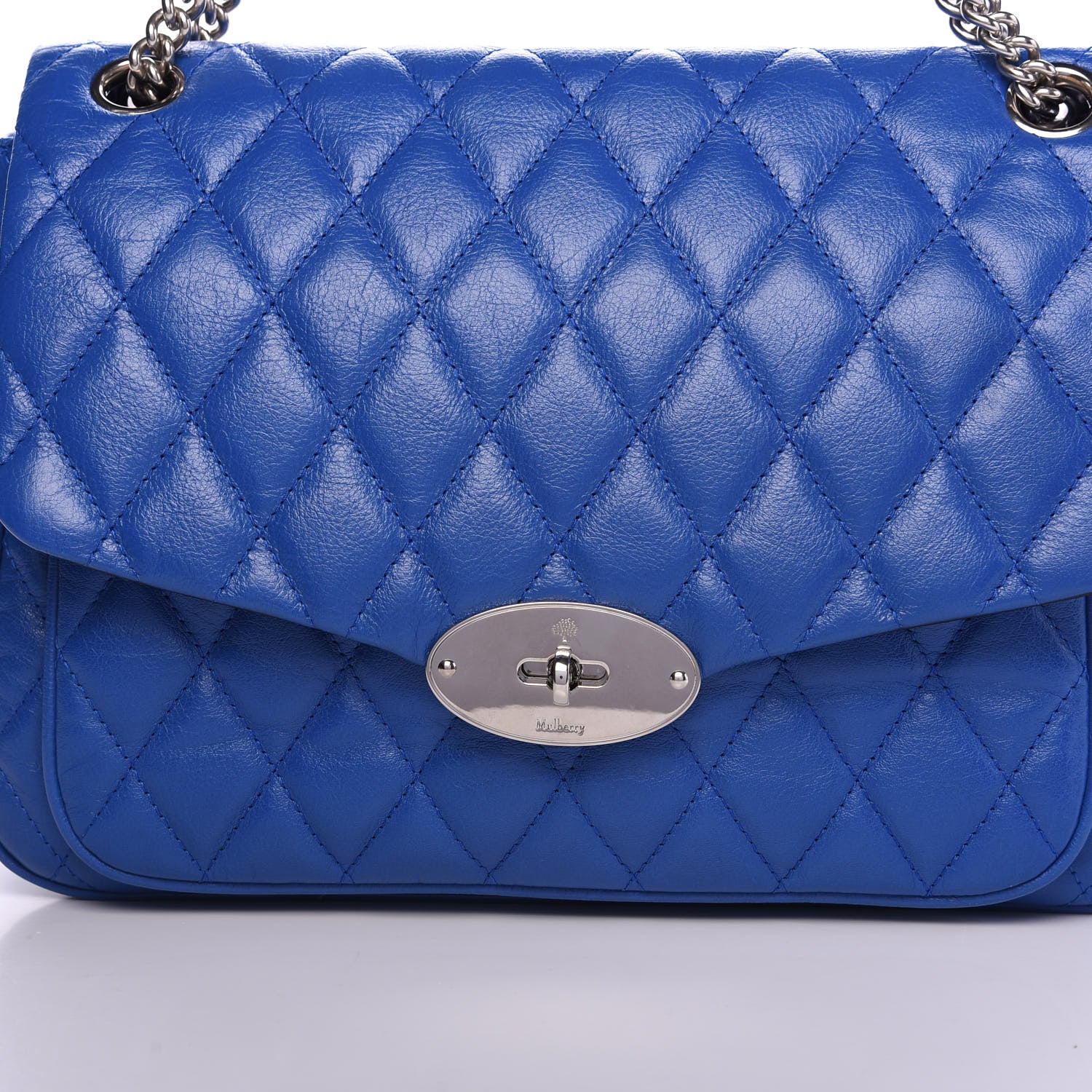 Mulberry Shiny Buffalo Quilted Darley Shoulder Bag Porcelain Blue 8 of 8
