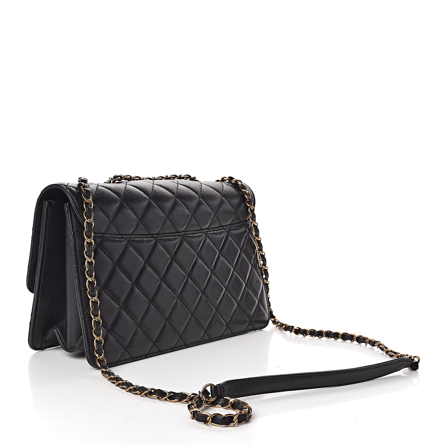 Chanel Sheepskin Quilted Large Beauty Lock Flap Black 3 of 12