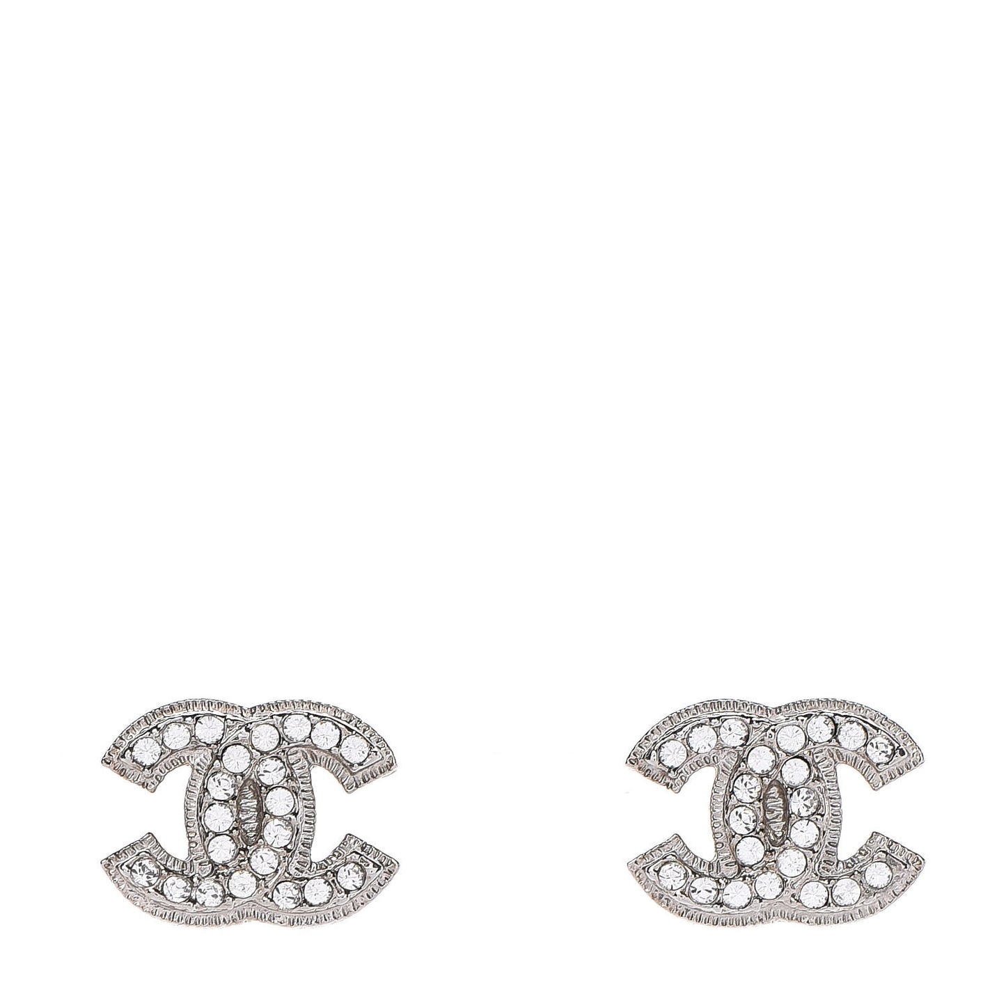 Crystal CC Earrings Silver