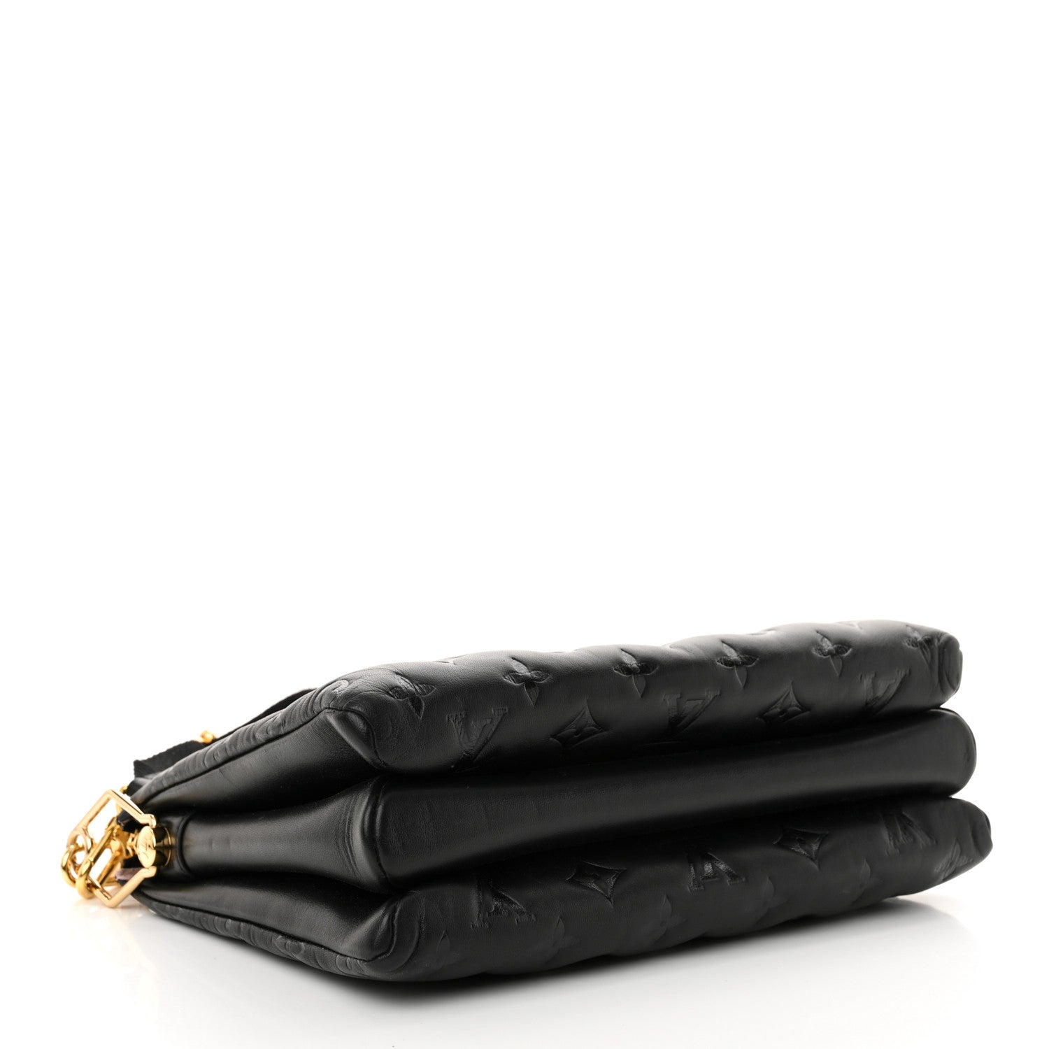 Louis Vuitton Lambskin Embossed Monogram Coussin PM Black 4 of 10