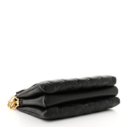 Louis Vuitton Lambskin Embossed Monogram Coussin PM Black 4 of 10