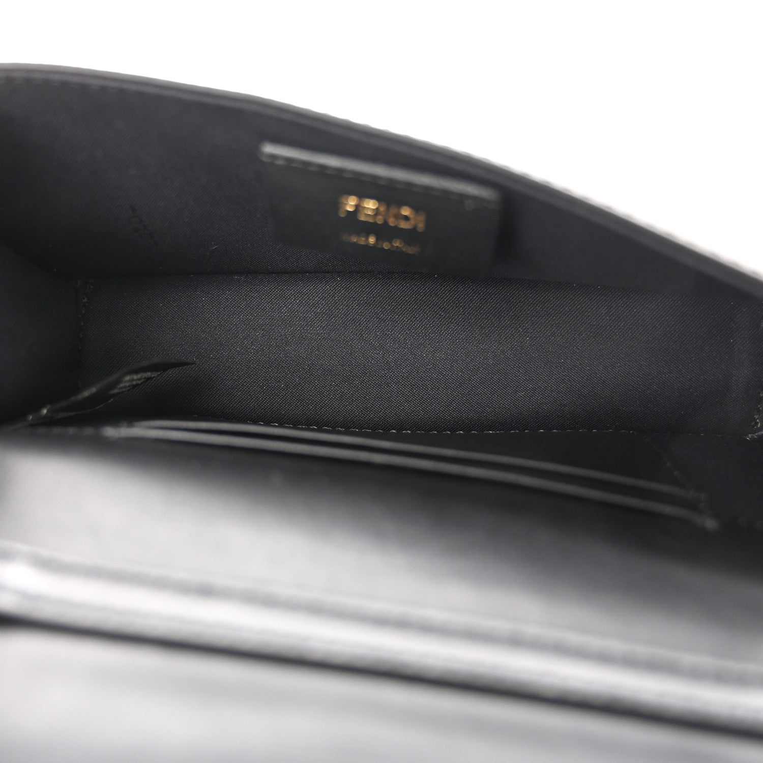 Fendi Vitello Liberty F is Fendi Bi-Color FF 1974 Embossed Envelope Belt Bag Maya Black 5 of 10