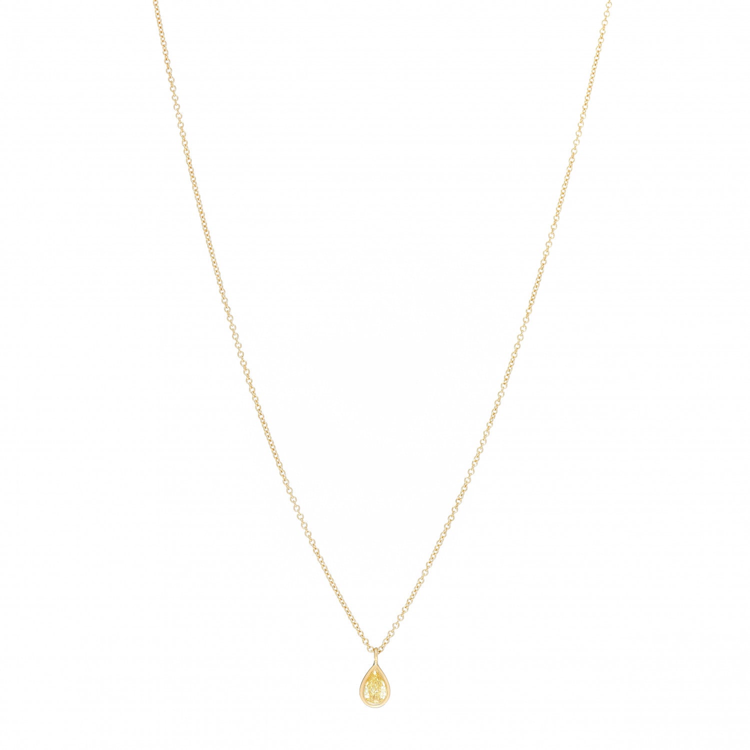Tiffany 18K Yellow Gold Yellow Diamond Elsa Peretti Diamonds by the Yard Pear Shape Necklace 1 of 4
