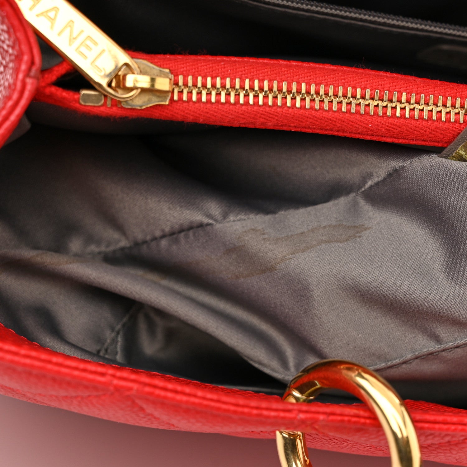 Chanel Caviar Quilted Grand Shopping Tote GST Red 15 of 15