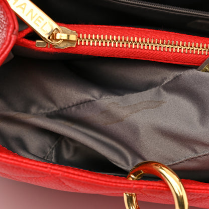 Chanel Caviar Quilted Grand Shopping Tote GST Red 15 of 15