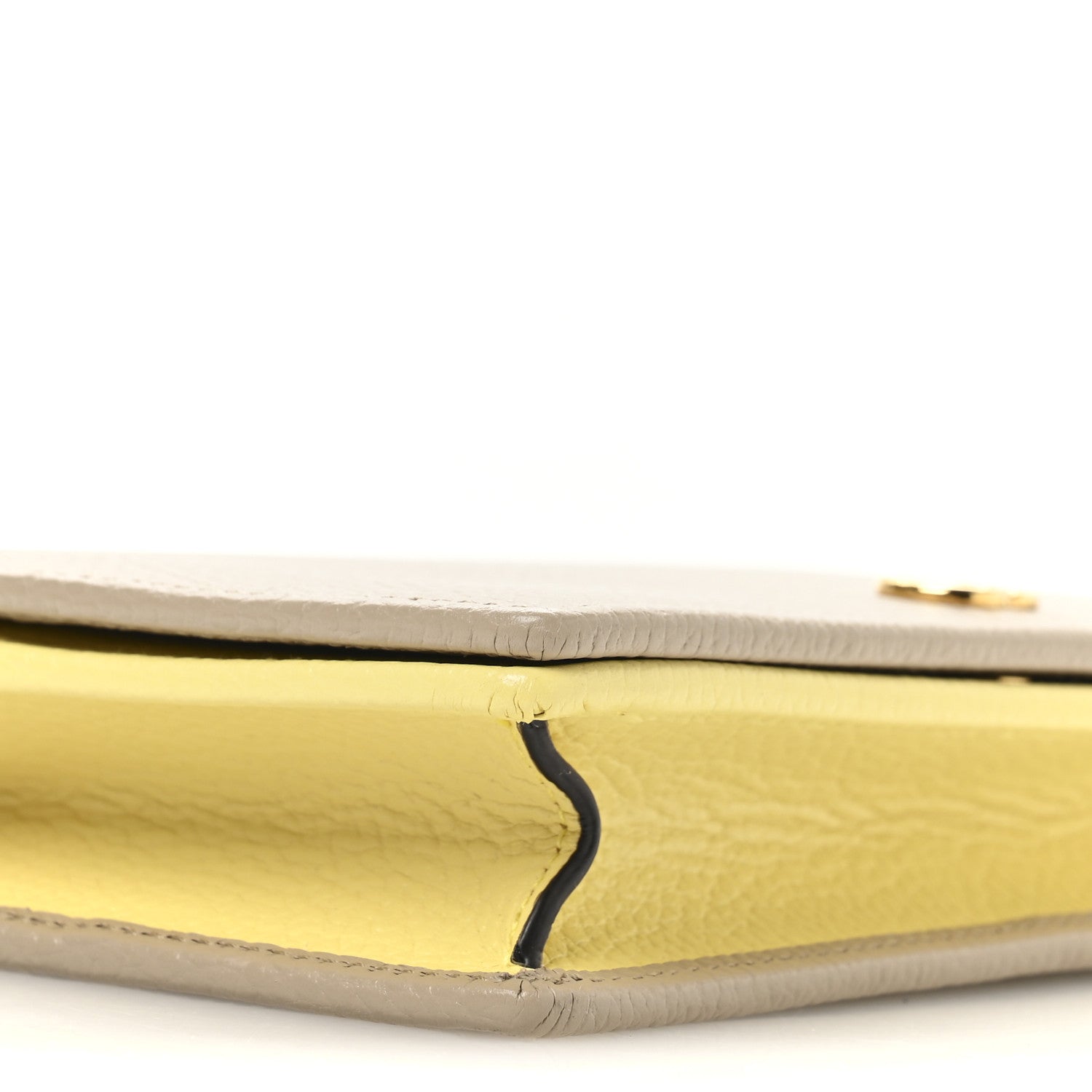 Gucci Dollar Calfskin Mini GG Marmont Chain Wallet Taupe Light Yellow 9 of 11