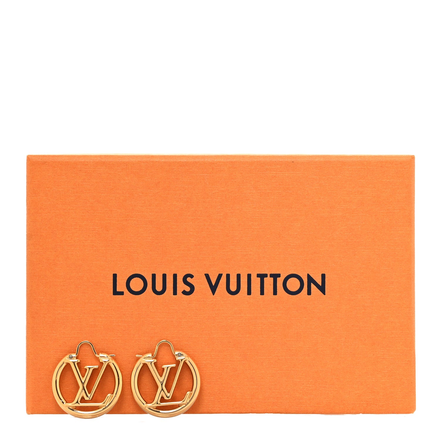 Louis Vuitton Metal Small Louise Hoop Earrings Gold 5 of 5