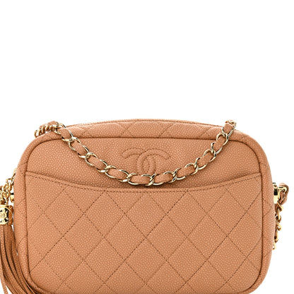 Chanel Caviar Quilted Coco Tassel Camera Case Beige 8 of 10