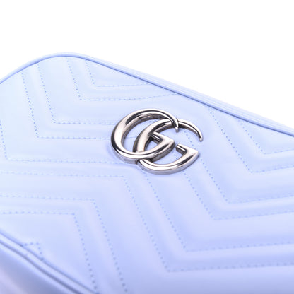 Gucci Calfskin Matelasse Small GG Marmont Chain Shoulder Bag Porcelain Light Blue 12 of 12