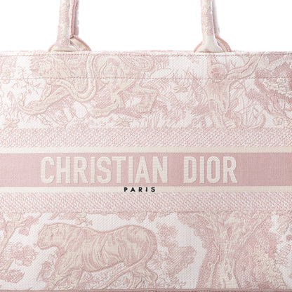 Christian Dior Canvas Embroidered Medium Dioriviera Toile De Jouy Book Tote Rose 7 of 9