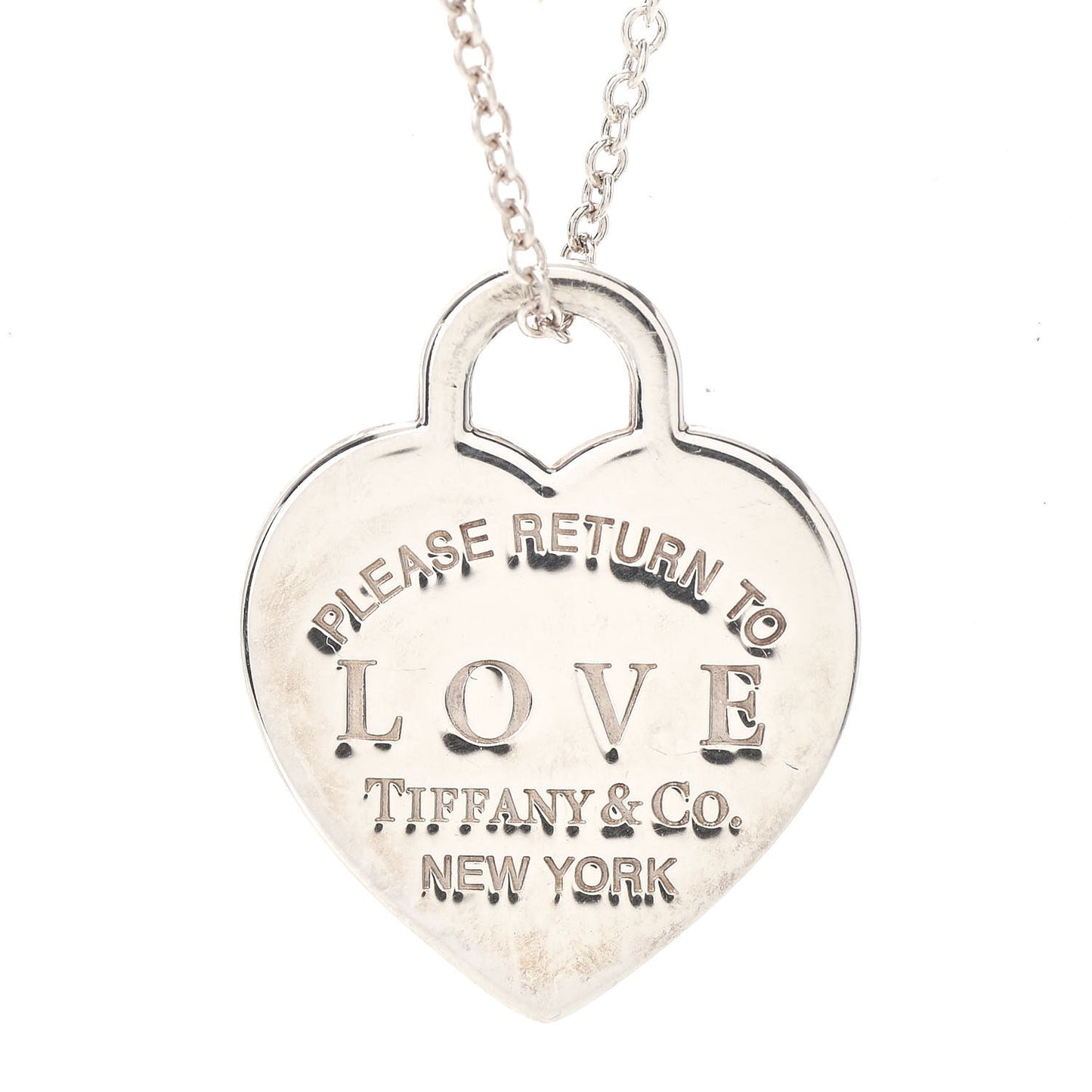 Sterling Silver Enamel Return to Tiffany Love Heart Necklace Blue