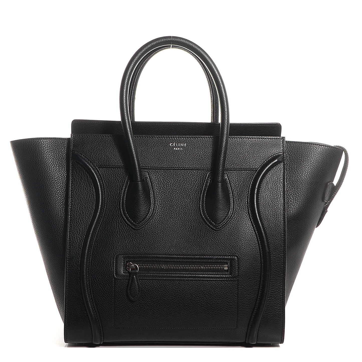 Drummed Calfskin Mini Luggage Black