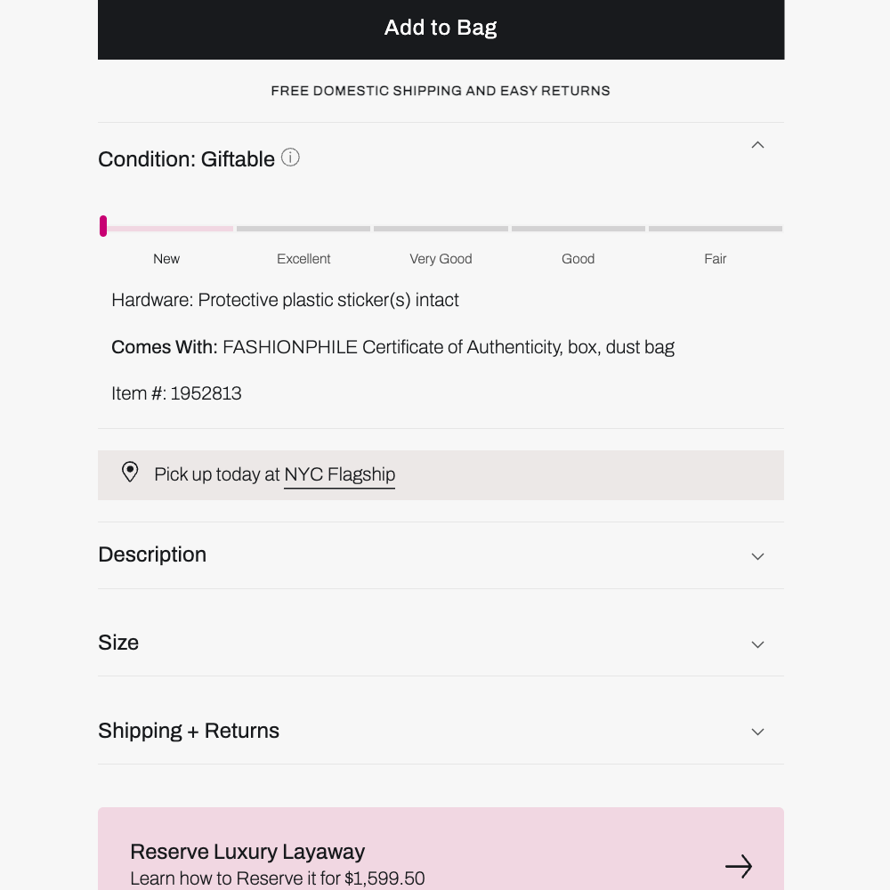 FASHIONPHILE Condition Ratings
