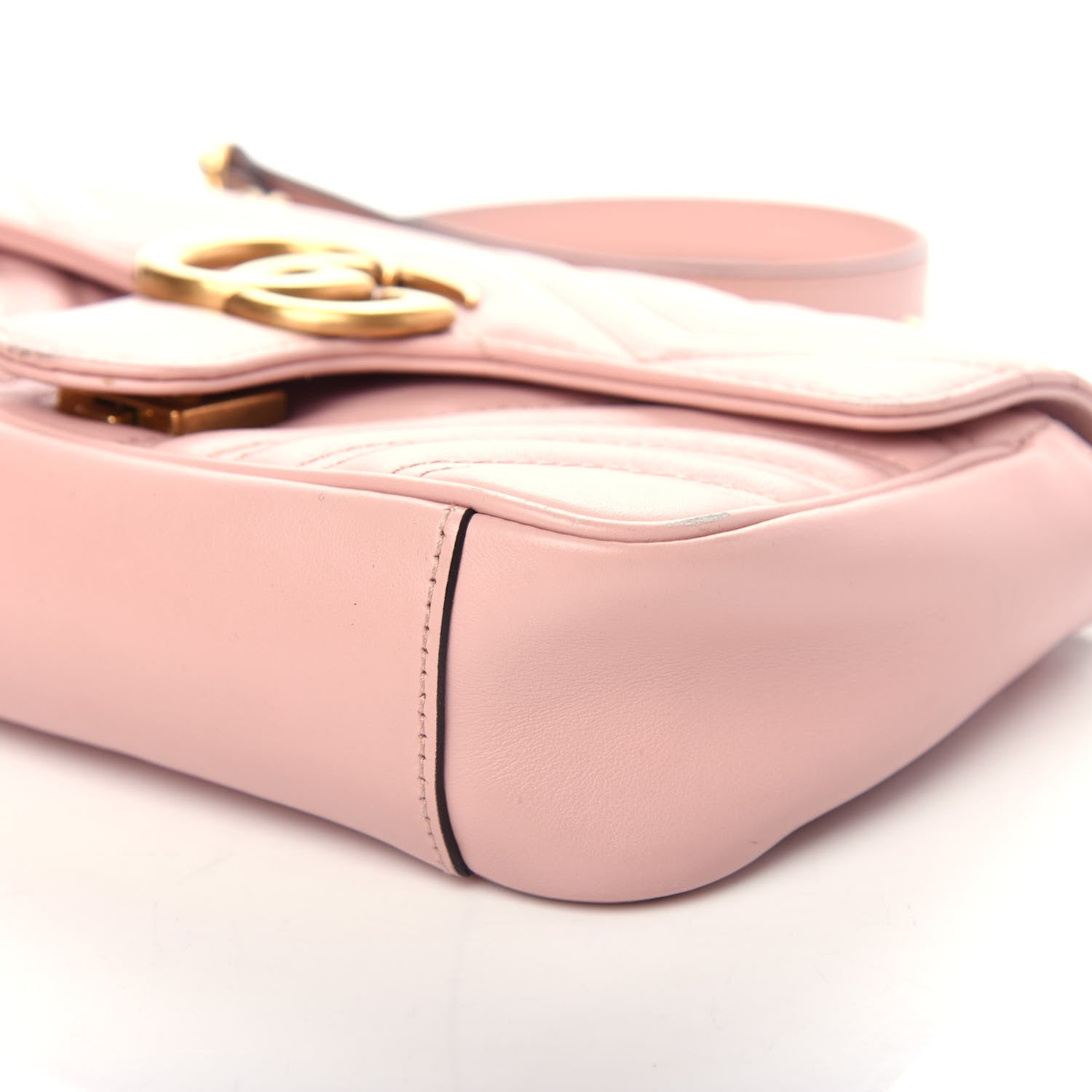 Gucci Calfskin Matelasse Mini GG Marmont Shoulder Bag Perfect Pink 9 of 10