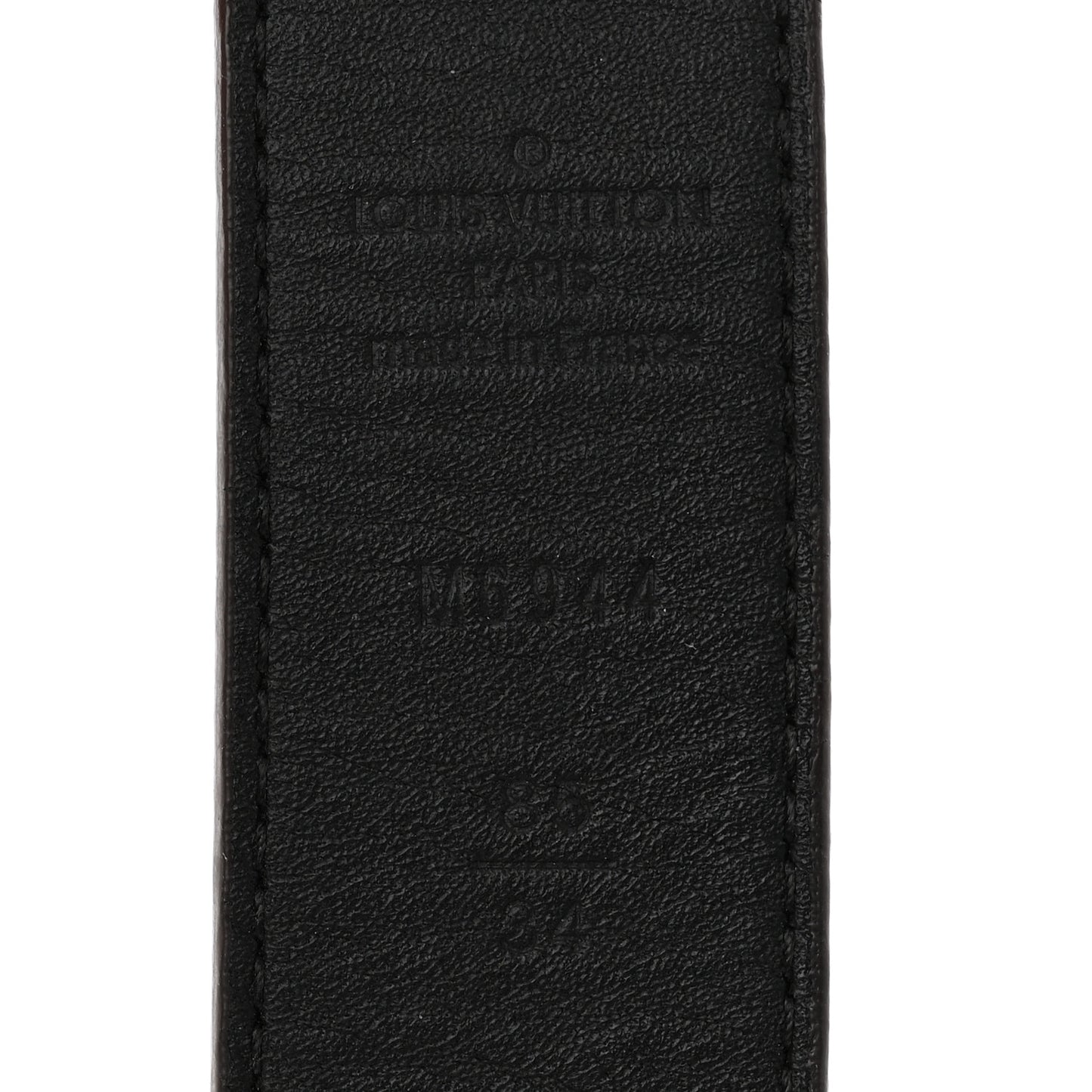 Damier Ebene LV Paris Buckle Belt 85 34 Gold