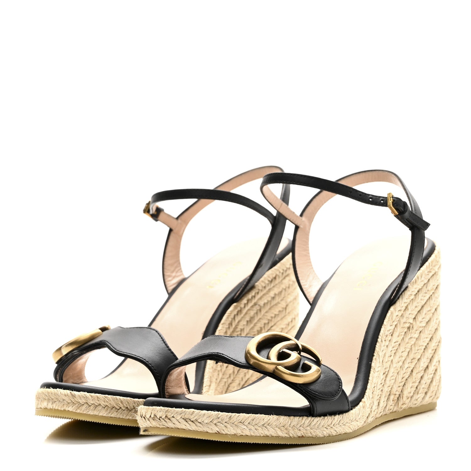 Gucci Galassia Aitana Espadrille 10/95mm Wedge Sandals 36.5 Black 4 of 12