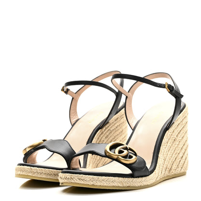 Gucci Galassia Aitana Espadrille 10/95mm Wedge Sandals 36.5 Black 4 of 12
