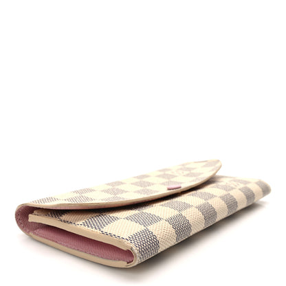 Louis Vuitton Damier Azur Emilie Wallet Rose Ballerine 4 of 9