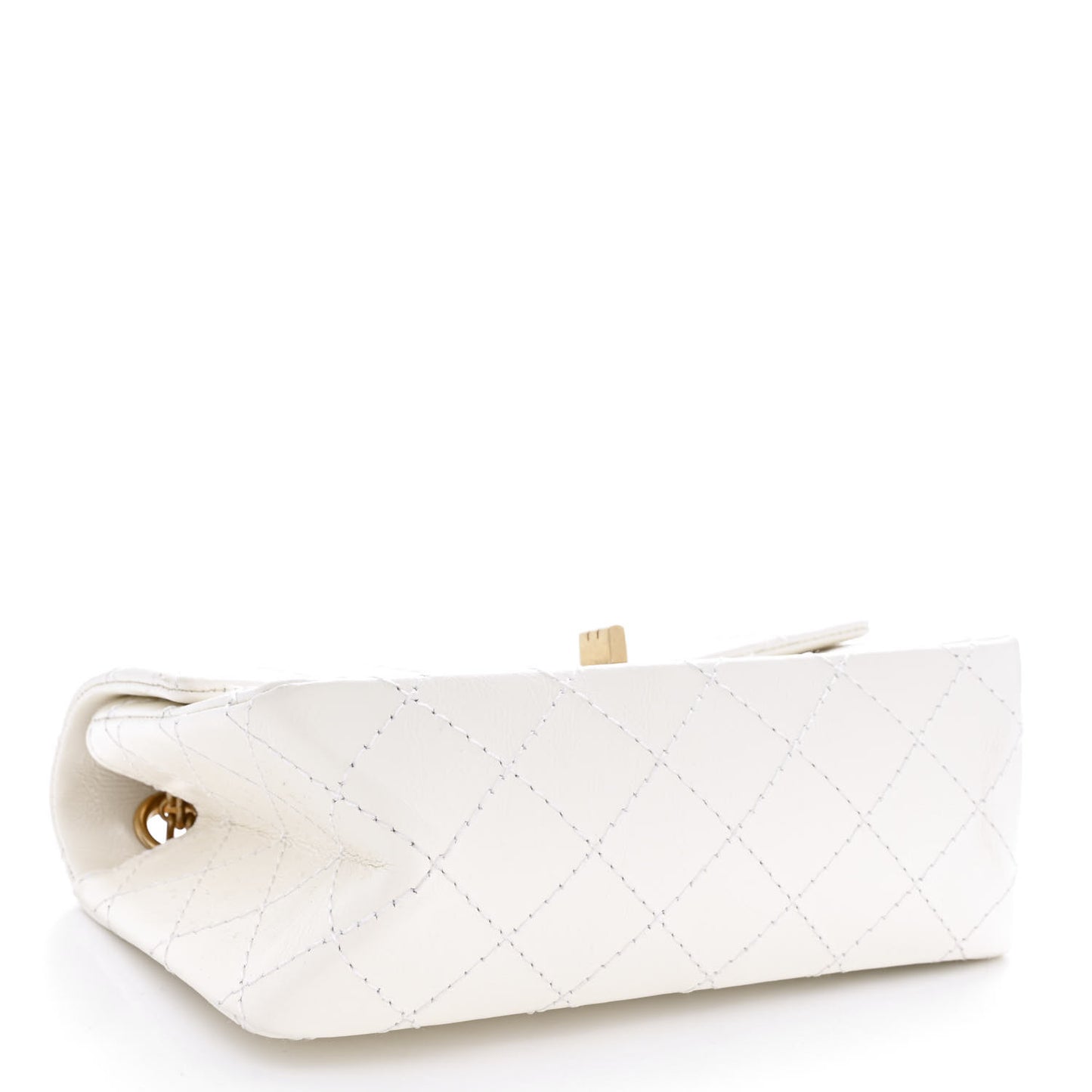 Aged Calfskin Quilted 2.55 Reissue Mini Flap White
