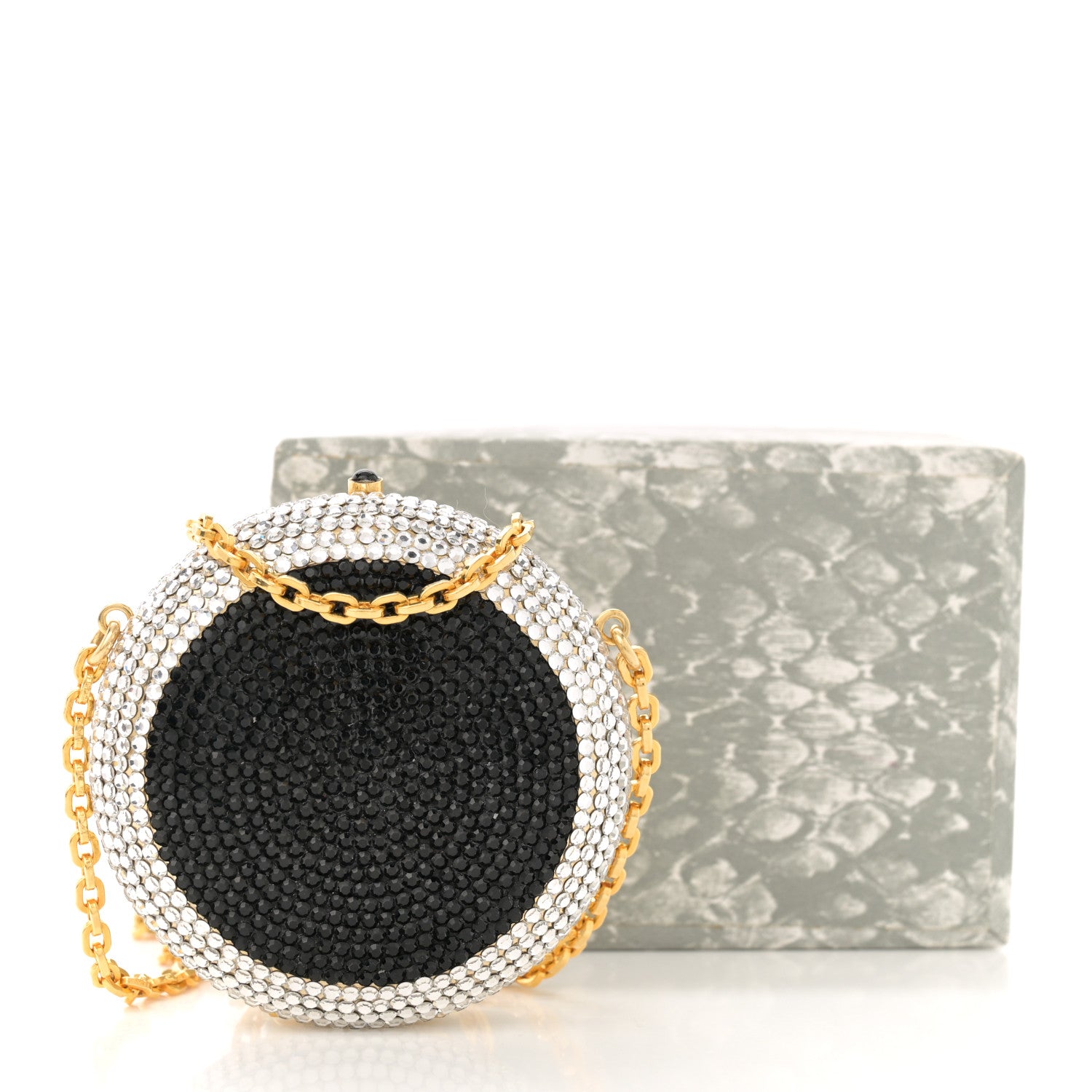 Judith Leiber Swarovski Crystal Clutch Silver Black 13 of 13