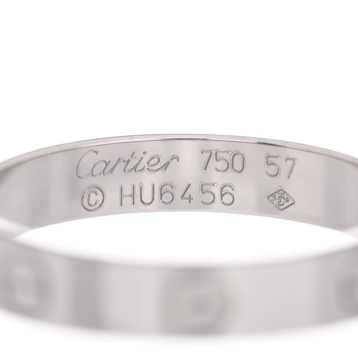 18K White Gold 3.5mm LOVE Wedding Band Ring 57 8