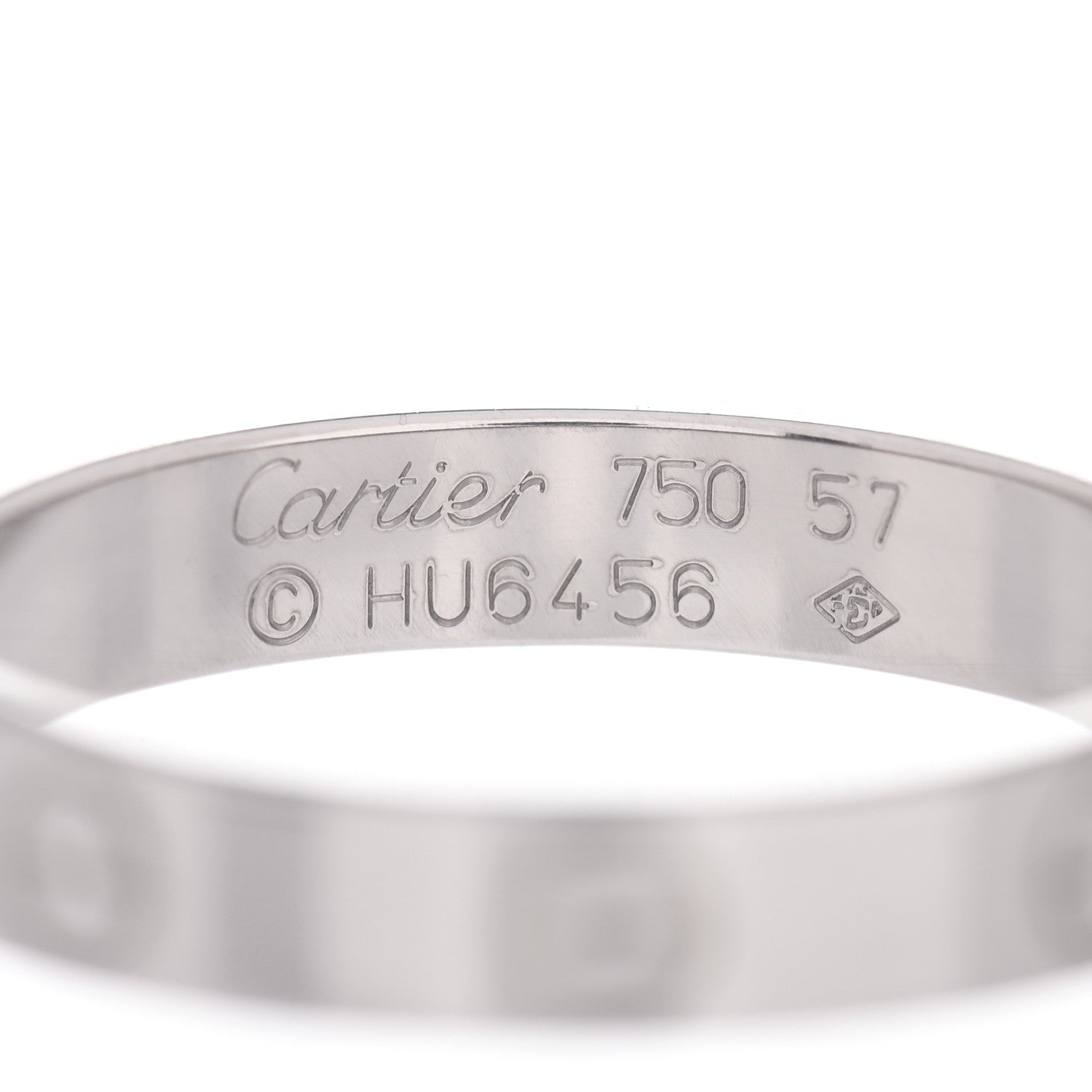 Cartier 18K White Gold 3.5mm LOVE Wedding Band Ring 57 8 4 of 4