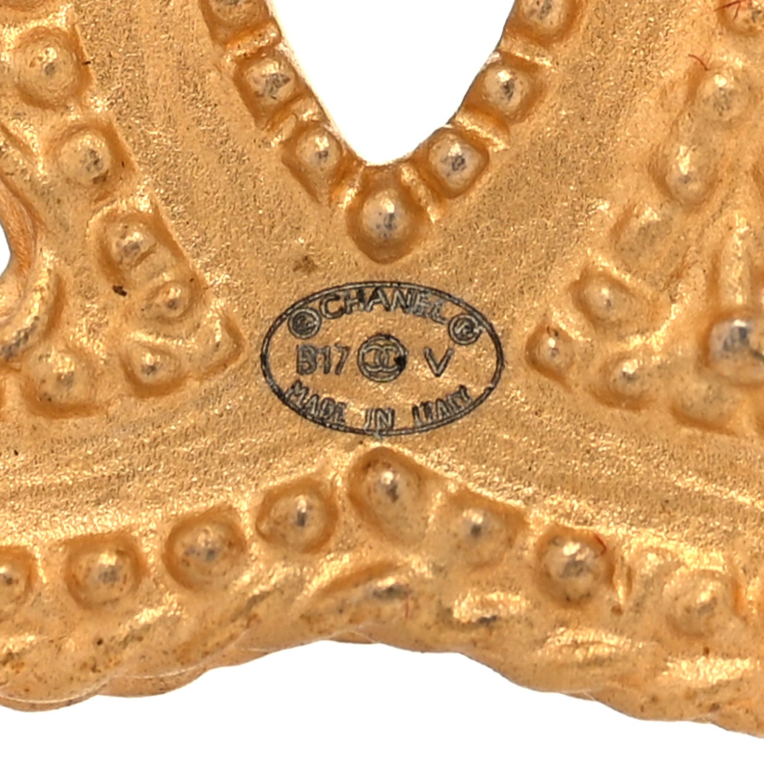 Chanel CC Drop Earrings Matte Gold 4 of 4