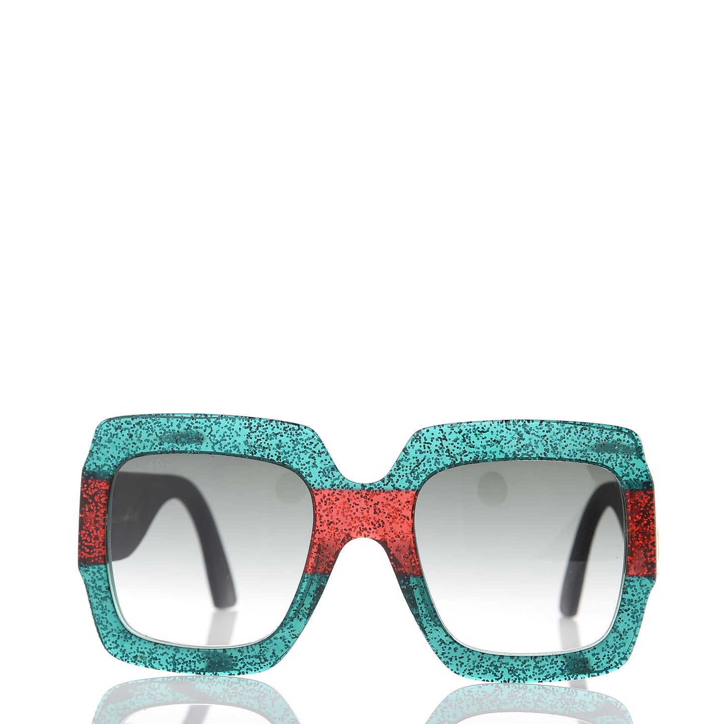 Square Frame GG0102S Sunglasses Glitter Red Black Green