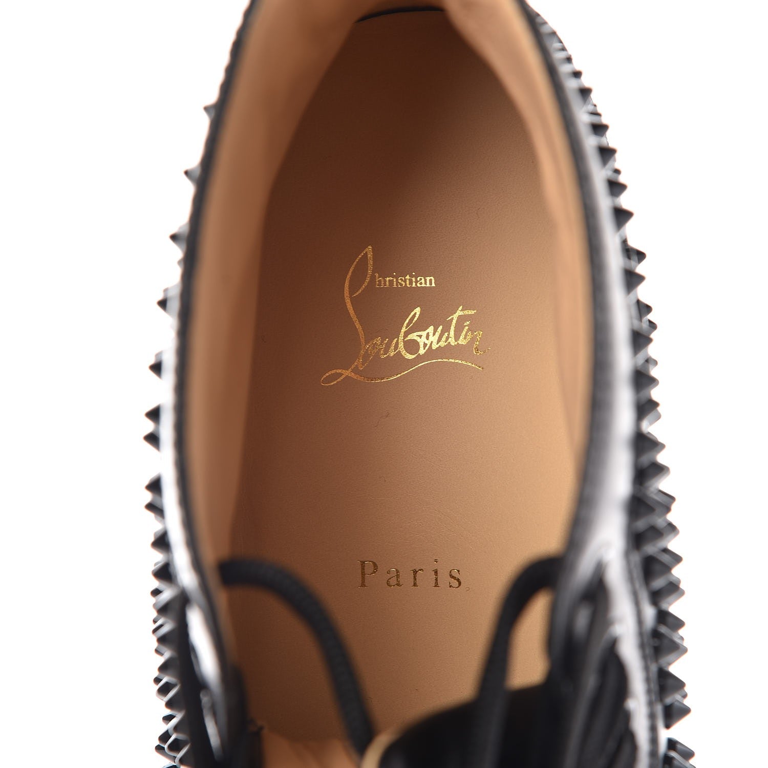 Christian Louboutin Mens Calfskin Louis Spikes Flat Sneakers 41.5 Black 6 of 8