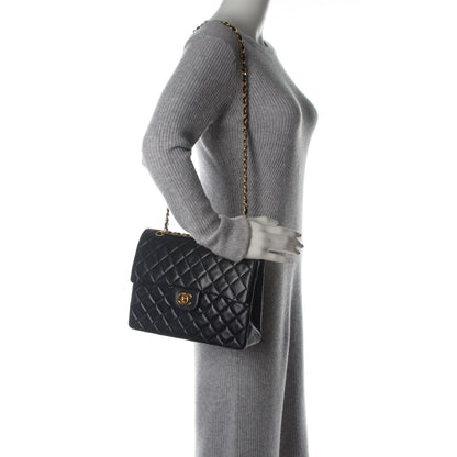 Chanel Lambskin Quilted Medium Double Flap Black 2 of 7