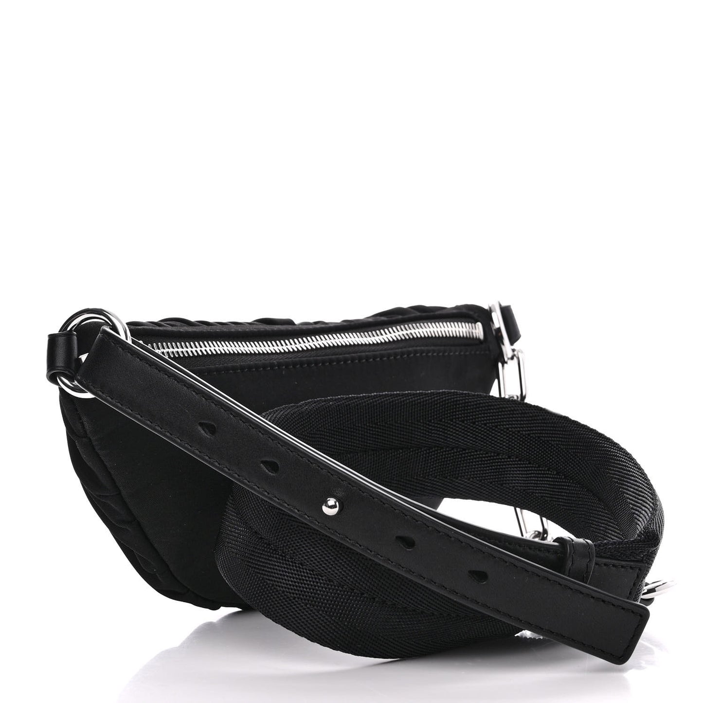 Nylon Logo Printed Belt Bag Black
