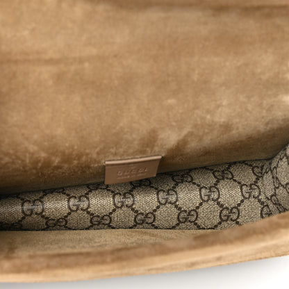 Gucci GG Supreme Monogram Suede Crystal Small Dionysus Shoulder Bag Beige Ebony Taupe 4 of 8