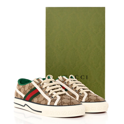 Gucci GG Monogram Web Womens 1977 Tennis Sneakers 37.5 Beige Ebony Mystic White 15 of 15